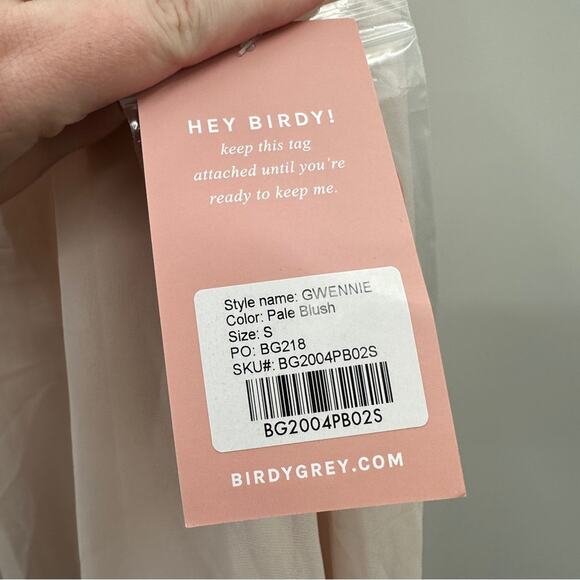 Birdy Grey Gwennie Chiffon Maxi‎ Bridesmaid Dress in Pale Blush Pink Sz S NEW - Picture 8 of 11